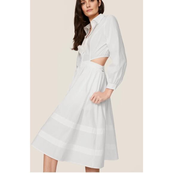 Toccin NY White Cutout Shirt Dress 6 - Picture 3 of 9